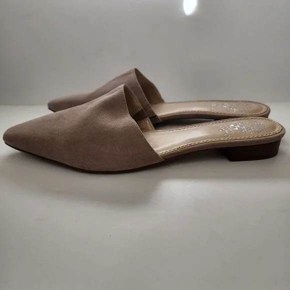 Vince Camuto Womens Suede Mules 8M Tan Slip-On Shoes - Picture 8 of 10